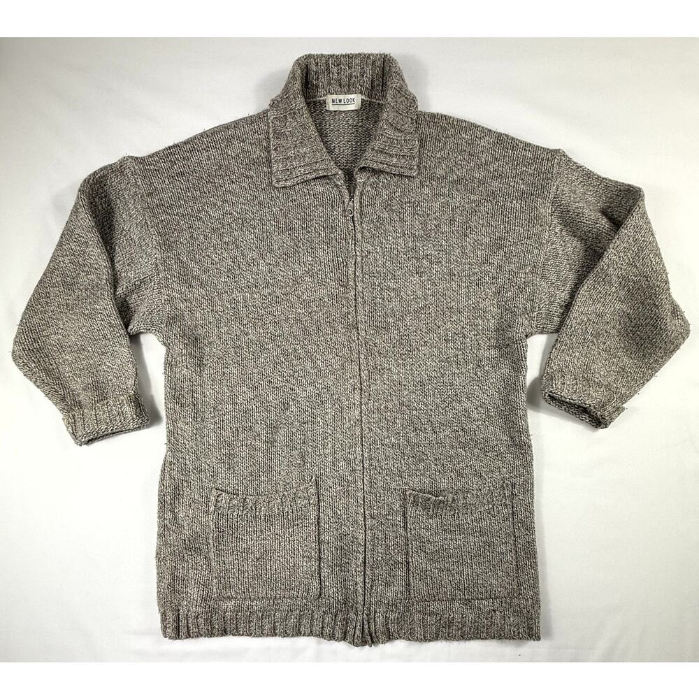 New Look Women’s Size 30/2613  Wool blend Full Zip Cardigan Gray